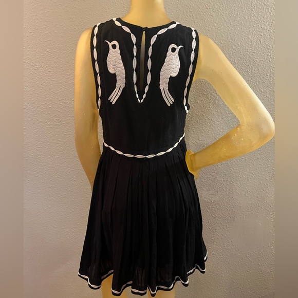 NWOT Free People black, and white embroidered dress - Picture 7 of 12